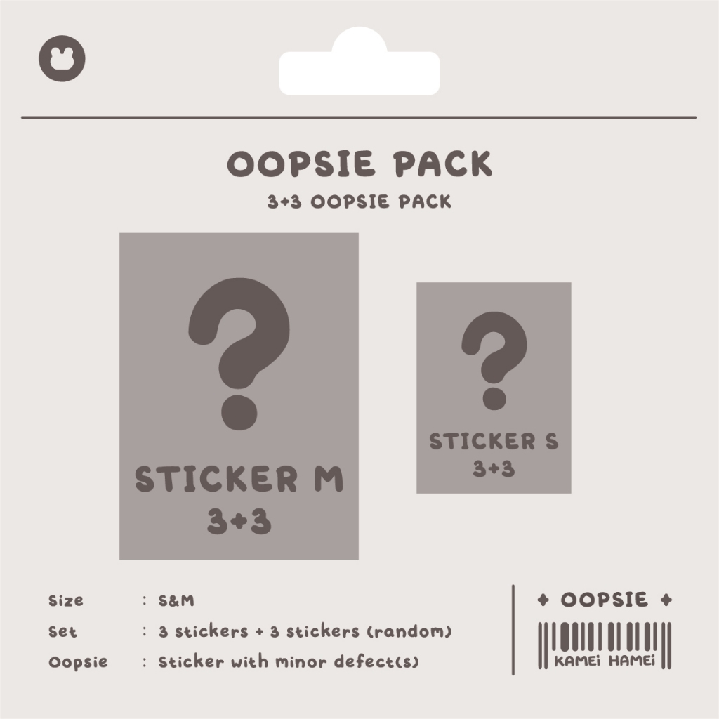 

Kamei Hamei 3+3 Oopsie Pack