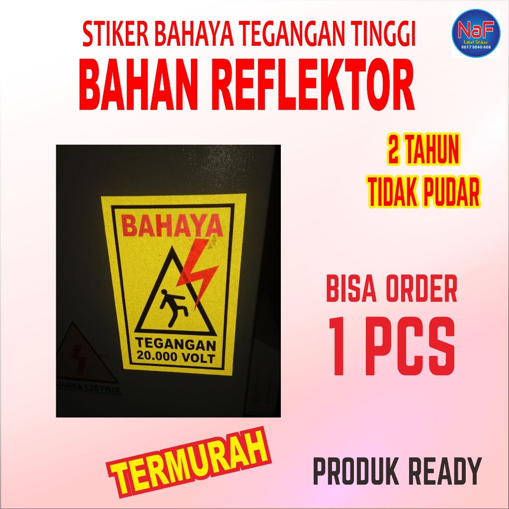 

Stiker tegangan tinggi bahan reflaktor sticker panel listrik 20.000 volt anti air