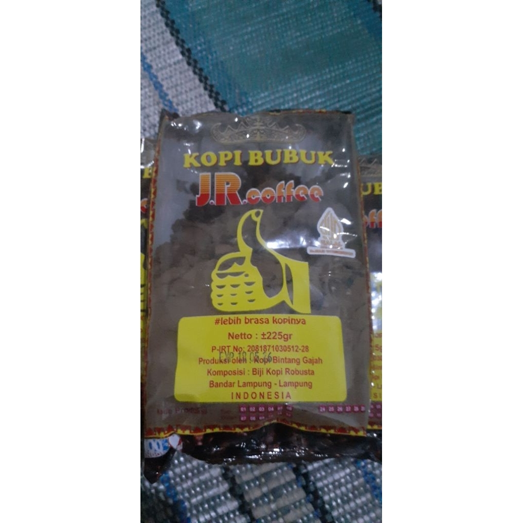 

Kopi Bubuk JR Coffee | Kopi Spesial Robusta | Asli Lampung | Kemasan 225g |