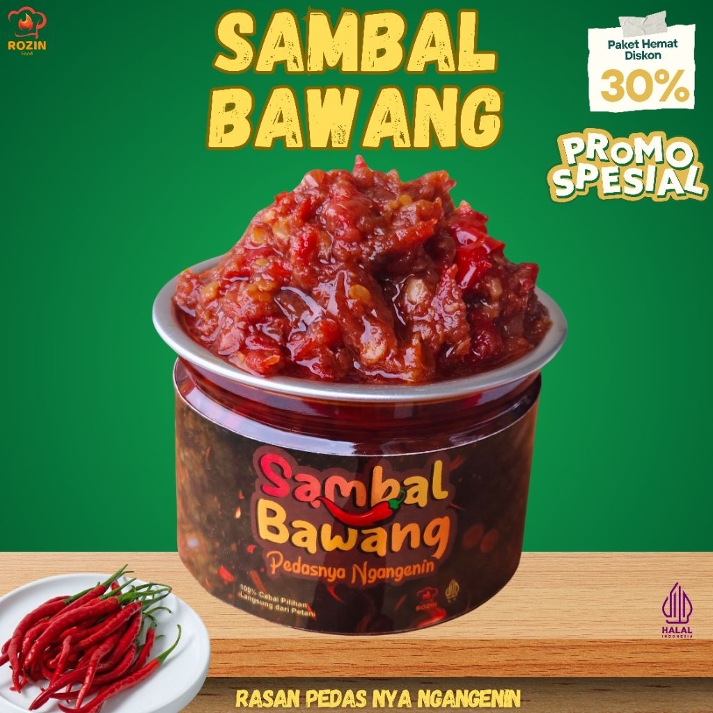 

Sambal Bawang, Bawang Pedang, Sambal Enak, Sambal Termurah, Halal 150 gram