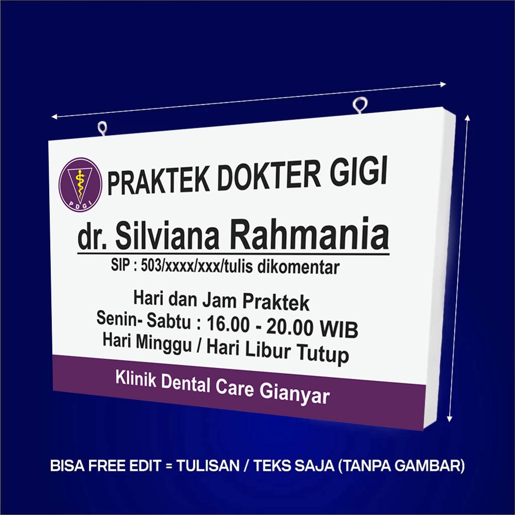 

Papan Nama Dokter Gigi