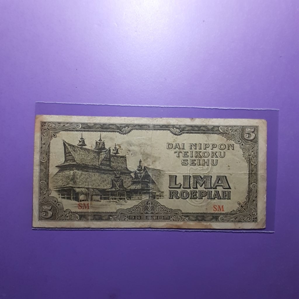 uang kuno 5 rupiah dai nippon