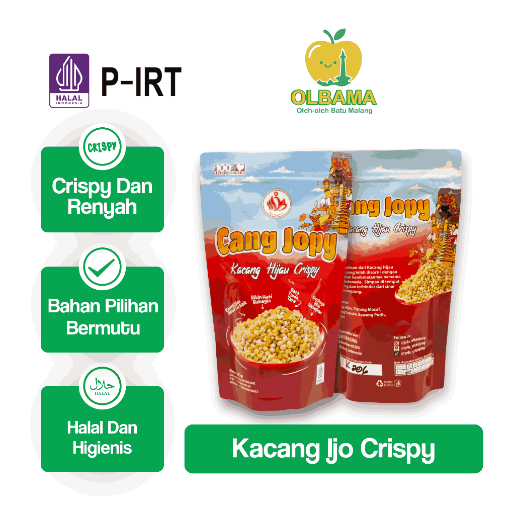 

Kacang Ijo Crispy (Cang Jopy) Oleh Oleh Khas Batu Malang | Kacang Hijau Gurih Krispi Camilan Renyah