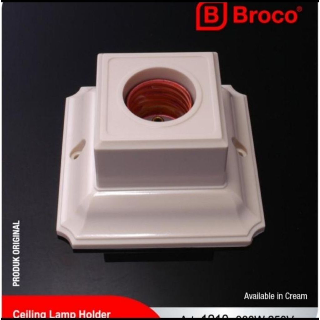 BROCO 1210 Fitting Lampu Broco / Fitting Plafon Segi Broco