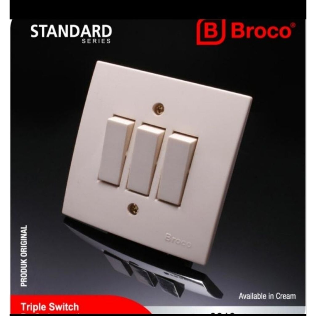 BROCO 6613 Saklar Triple Inbow Broco / Saklar 3 Tiga Ib Broco