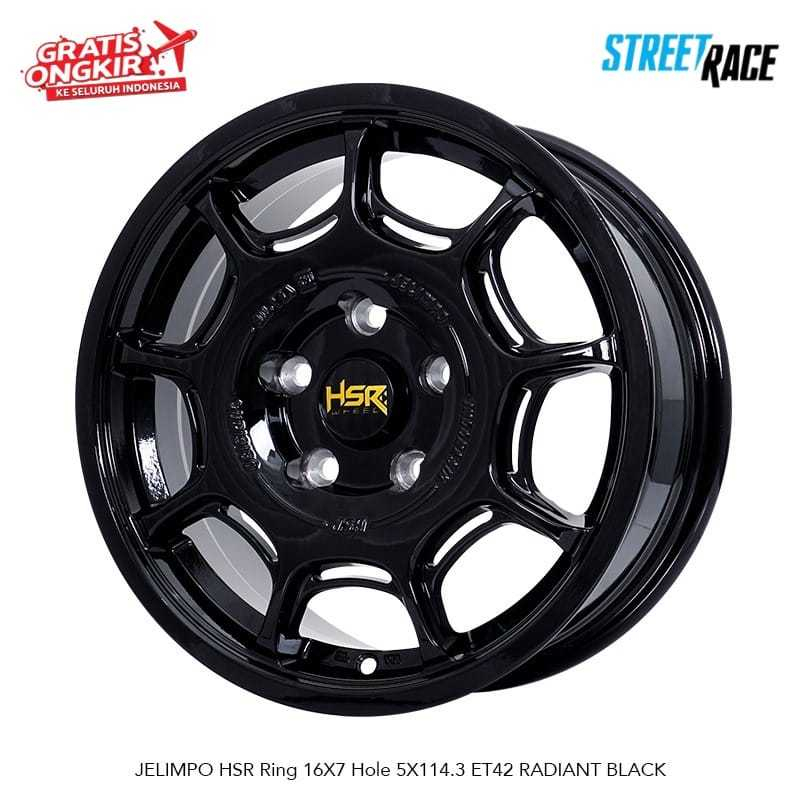Velg Mobil Innova Xpander Luxio HSR Jelimpo R16 Model Rally Warna Radiant Black