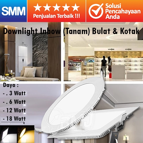 DOWNLIGHT CUCI GUDANG, 3 WATT, DOWNLIGHT INBOW, LAMPU BULAT LED,  LAMPU PLAFON TEMPEL, SALEE
