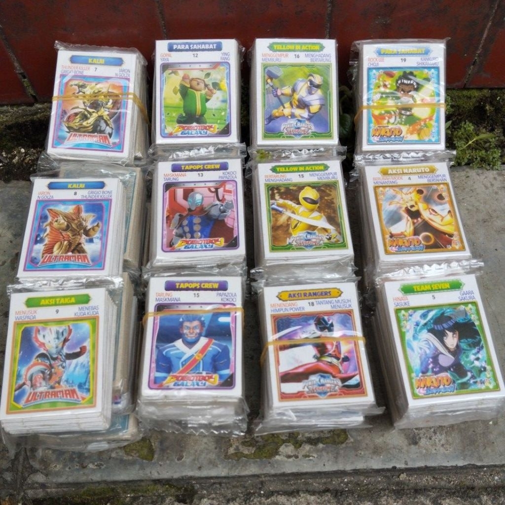 12 sachet Mainan Kartu Kwartet Jumbo DG Boy Favorit Random Mix Wartet Gambar Tung Sahur Loli Boboibo