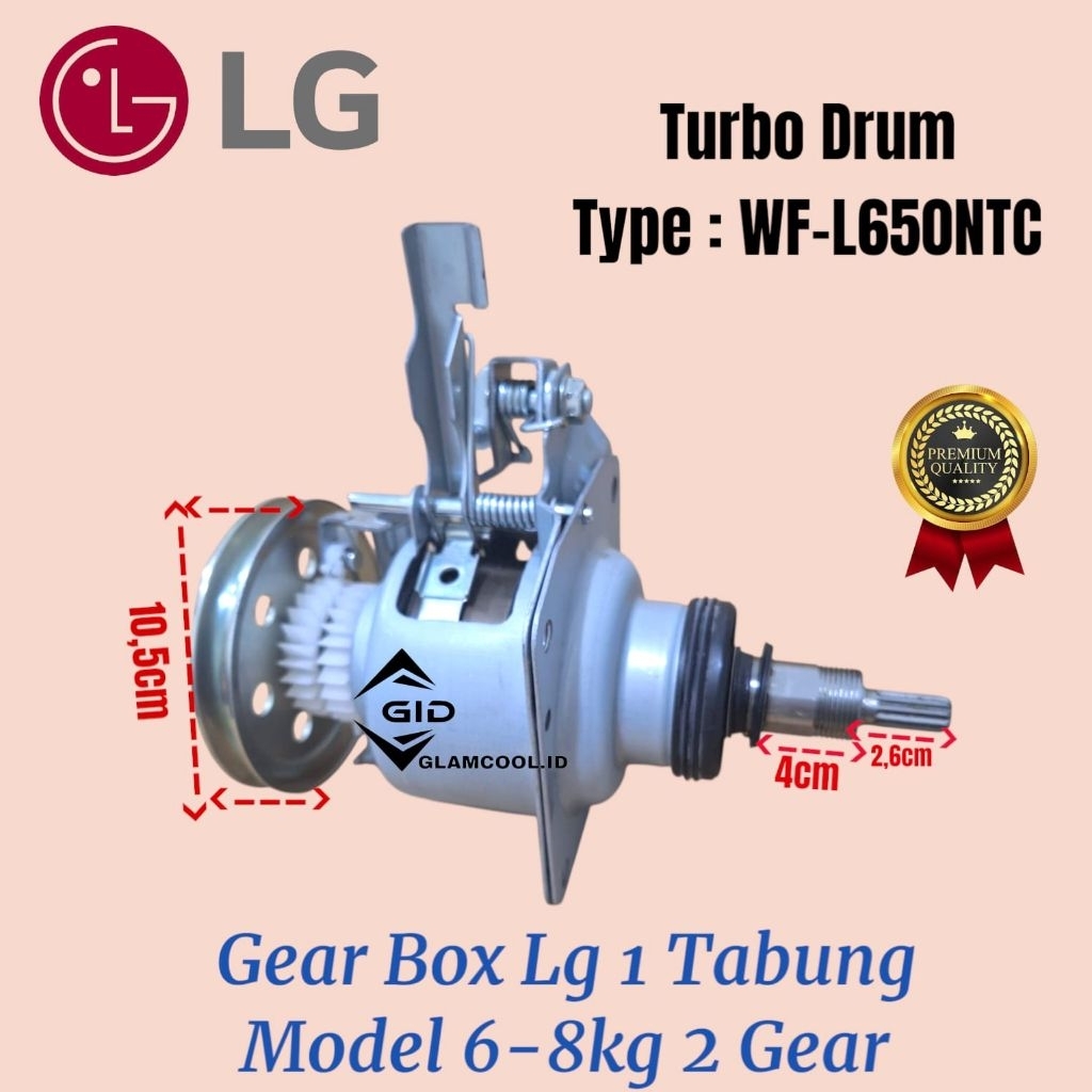 GEARBOX MESIN CUCI LG 1 TABUNG 6-8KG TURBO DRUM WF-L650NTC