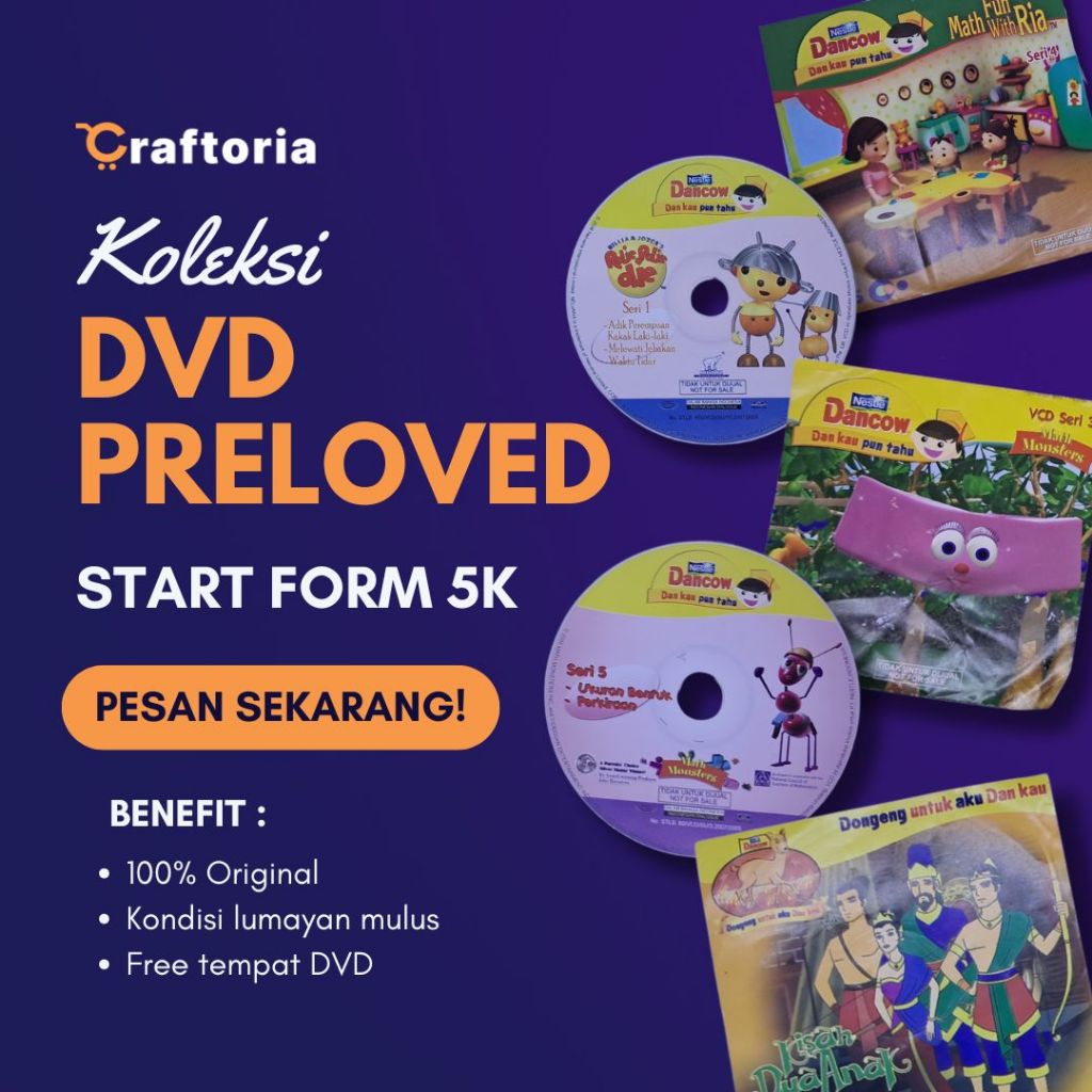 Koleksi VCD Bekas Anak-Anak – Dongeng, Math monsters, Math Fun With Ria, Rolie Polie Olie