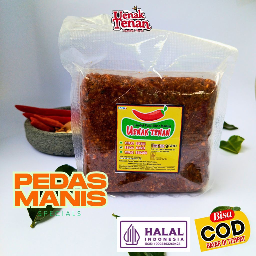

Sambel Pecel Madiun Bumbu Pecel Kacang Asli Uenak Tenan Pedas Manis 500g