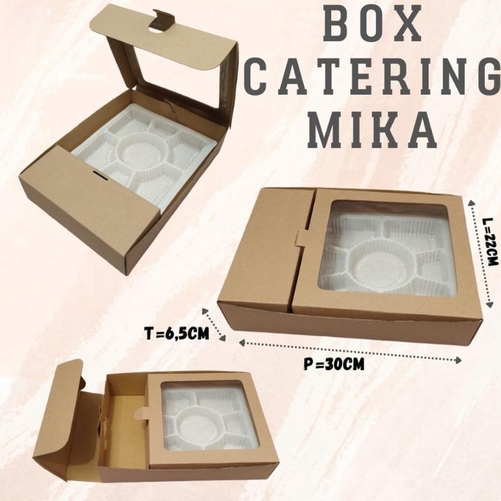 

Box Kardus Coklat Polos Dus Makan Catering 10 Pcs Box Nasi Sekat Mika Ukuran 30x22x6,5Cm Kotak Roti