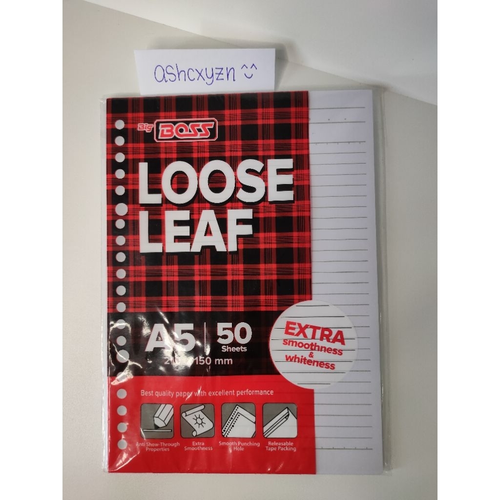 

Loose Leaf A5 50 sheets Kertas Binder