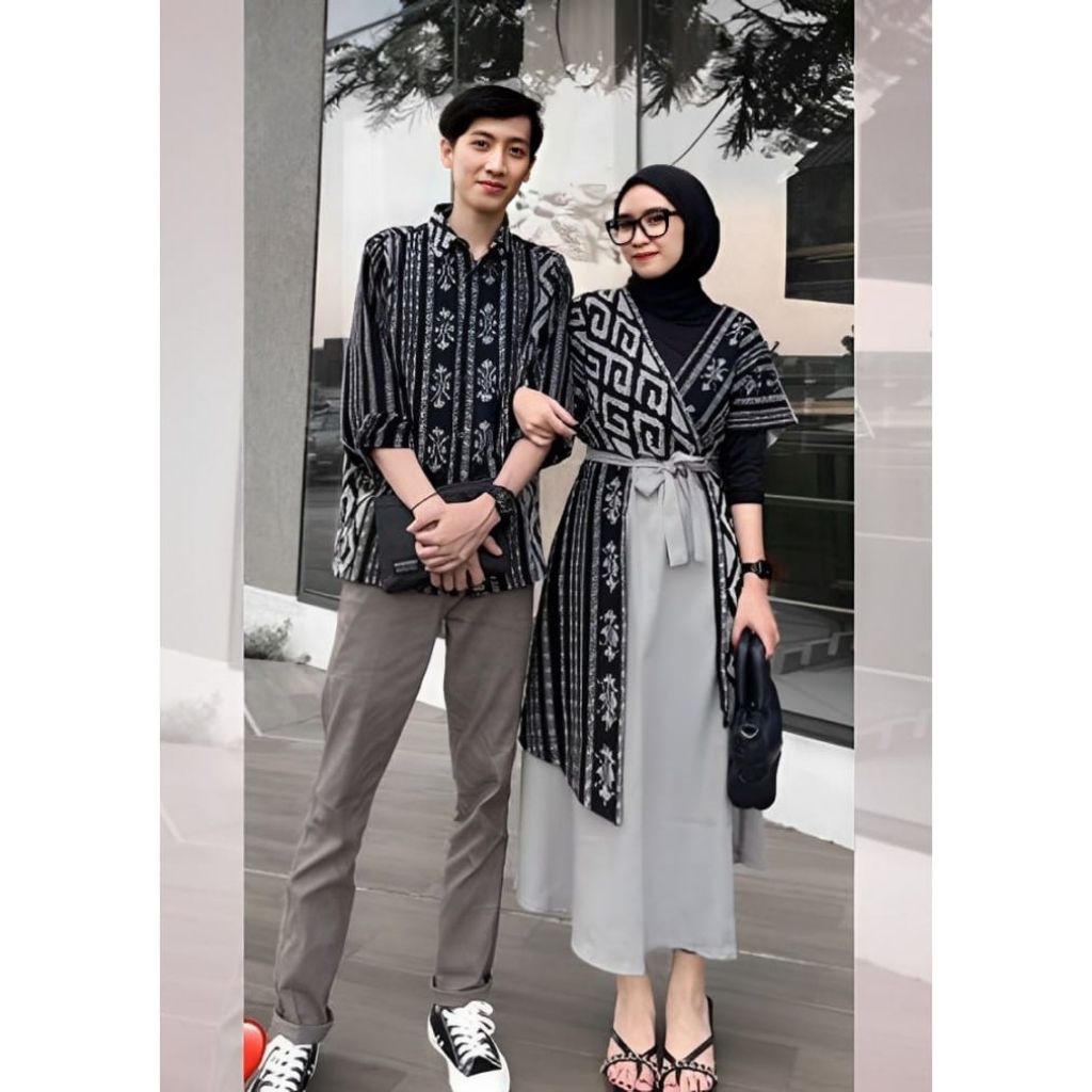 Baju Batik Tenun Premium Dres Wanita Pesta Kemeja Pria HItam Kemeja Anak