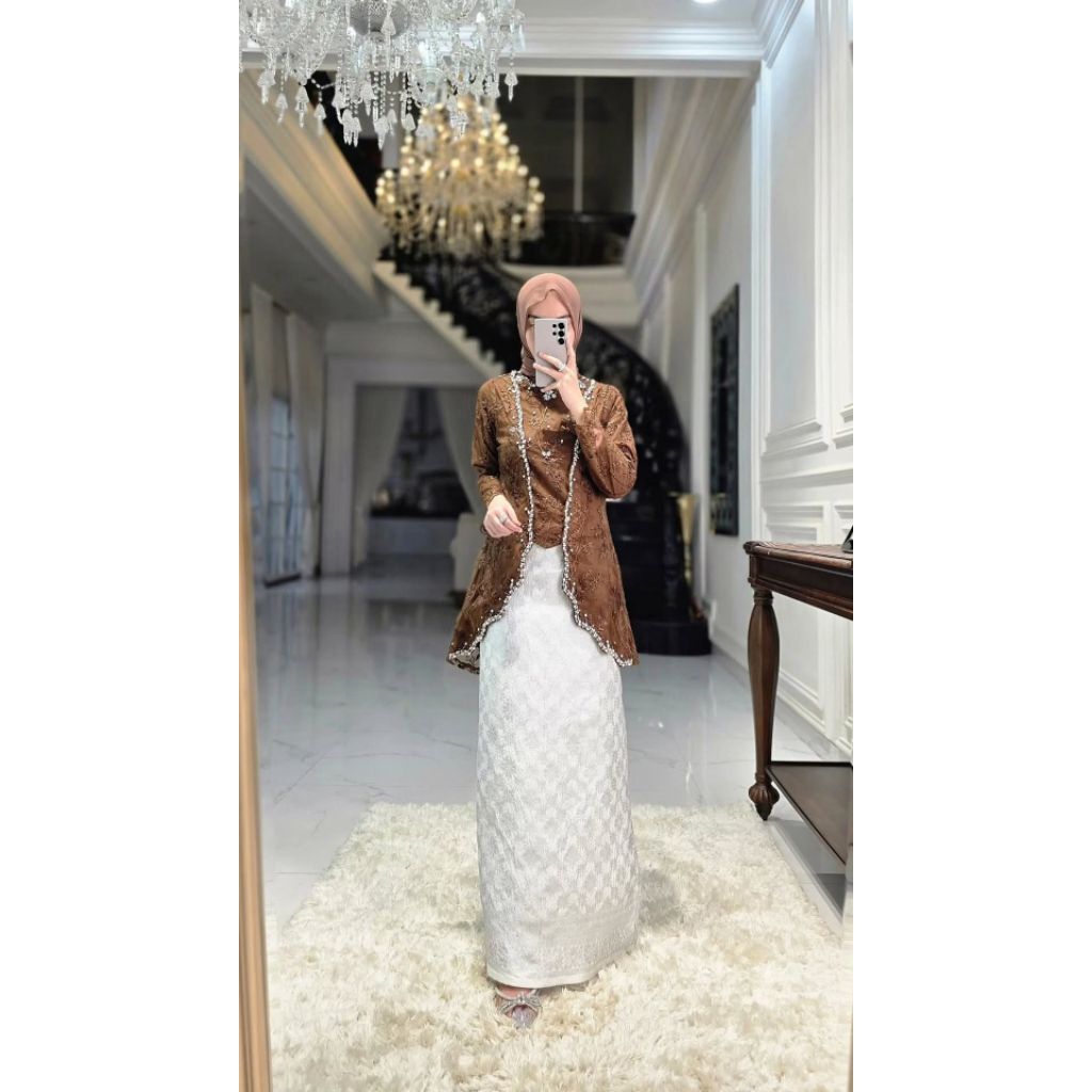 Kebaya Modern - Kebaya Payet Viona - Kebaya Wisuda Modern - Kebaya Set Rok Songket - Kebaya Pesta Mo