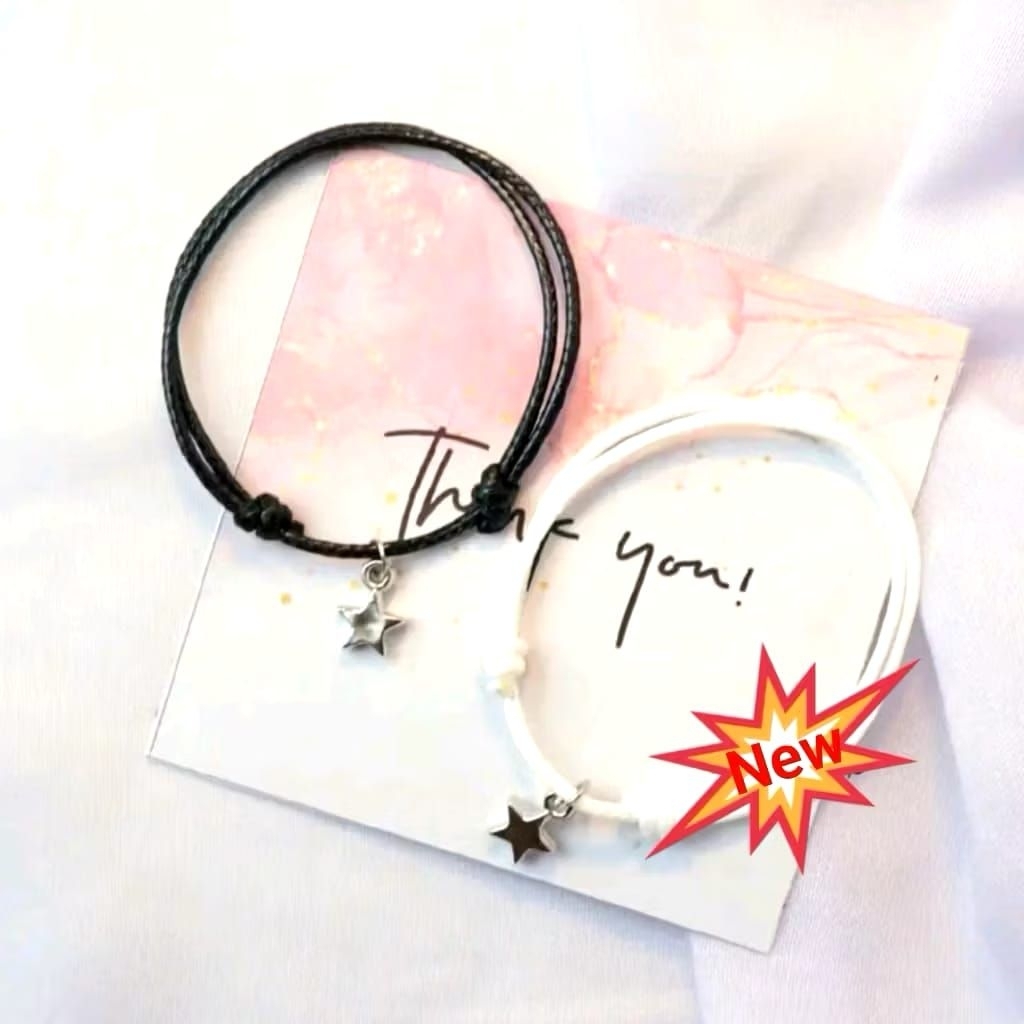 (COD) 1 PCS GELANG COUPLE TALI BINTANG KOREAN STYLE