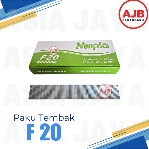 

(/KTK) PAKU TEMBAK F20 ISI STAPLES AIR NAILER FINISH NAILS MEPLA PNEUMATIC GUN STALE