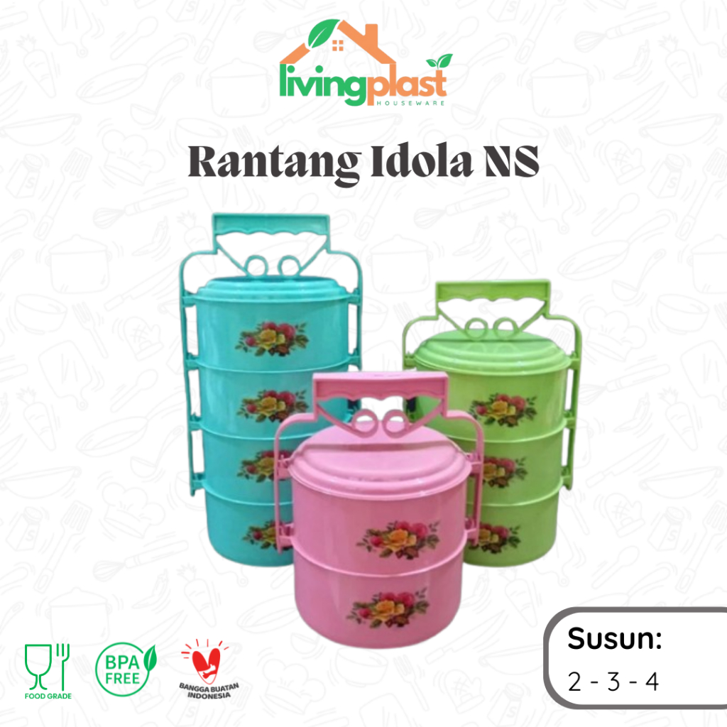 Rantang Idola NS Susun 2 3 4 / Rantang Nasi / Rantang Plastik / Kotak Makan Susun / Kotak Makan