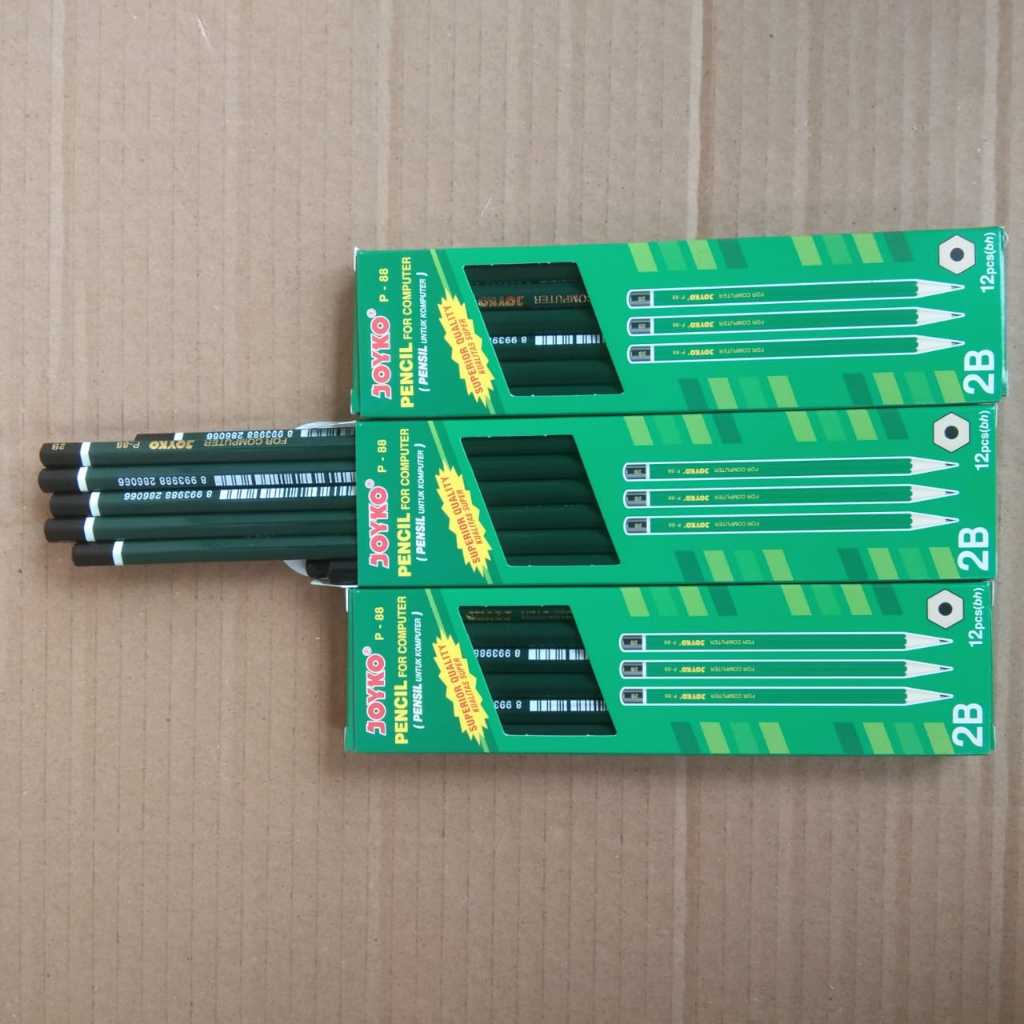 

[PER 1 PACK] Pensil 2B Joyko P-88 Hitam Pencil (isi 12 PCS)