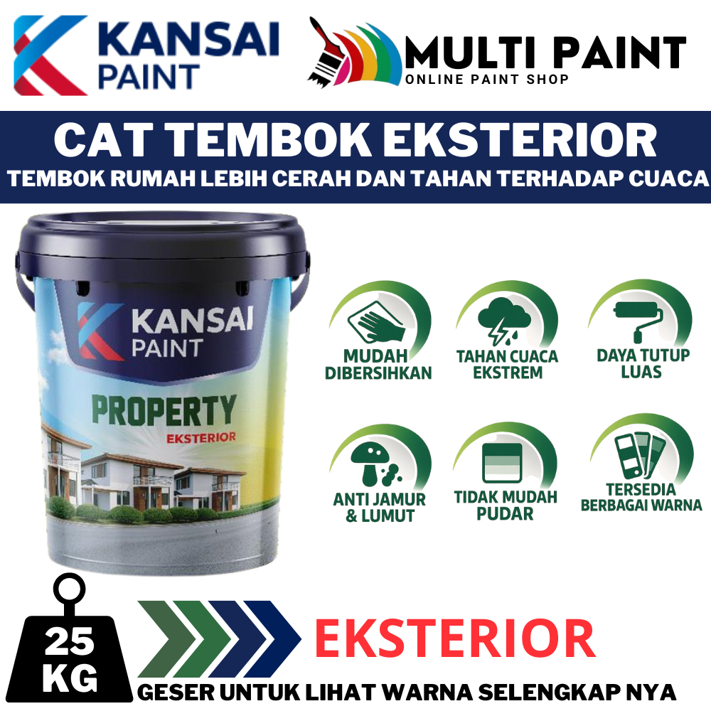 CAT TEMBOK KANSAI PAINT EXTERIOR 25KG PROPERTY EXTERIOR CAT TEMBOK EXTERIOR 25KG CAT TEMBOK LUAR 25 