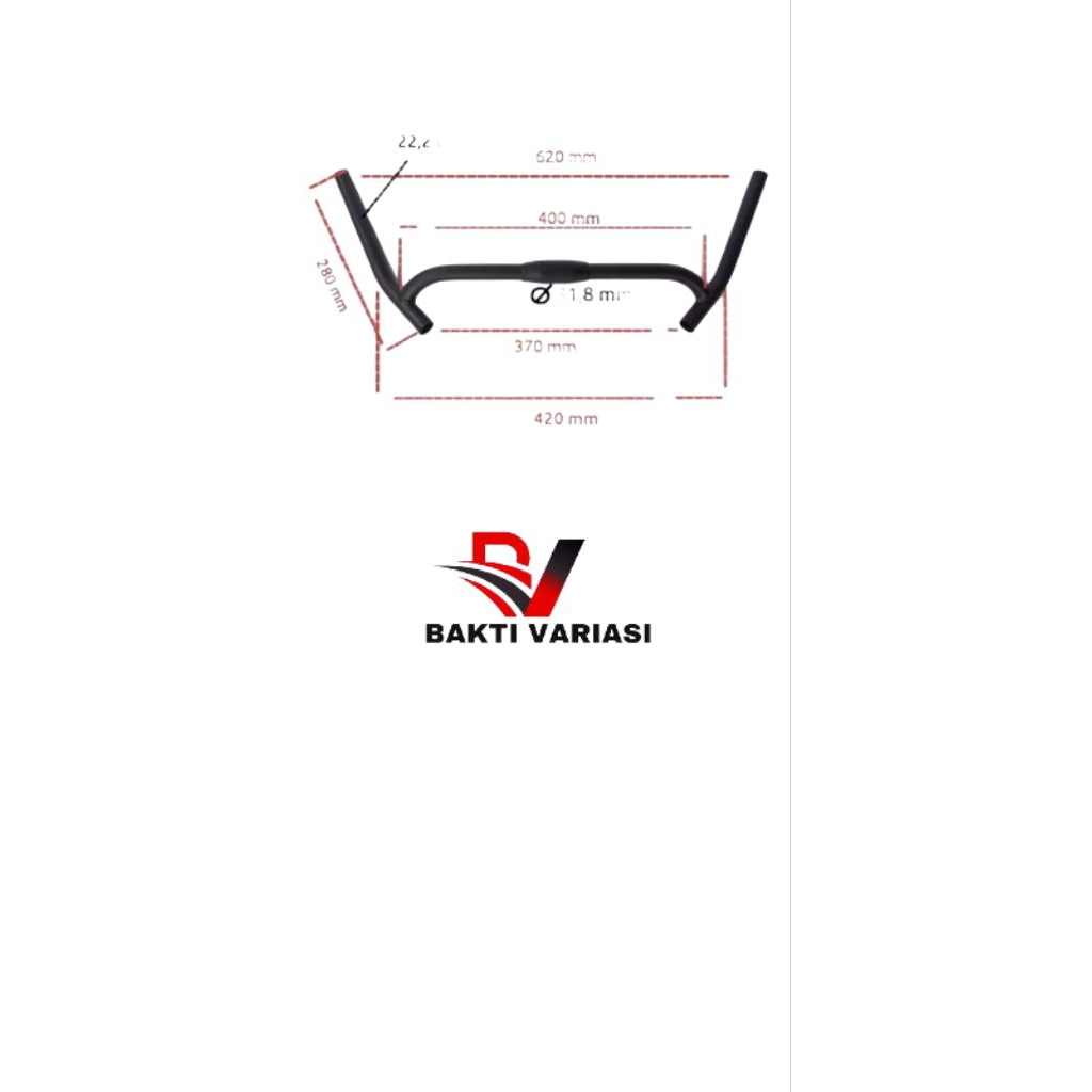 stang sepedah corner bar Carter overses hitam