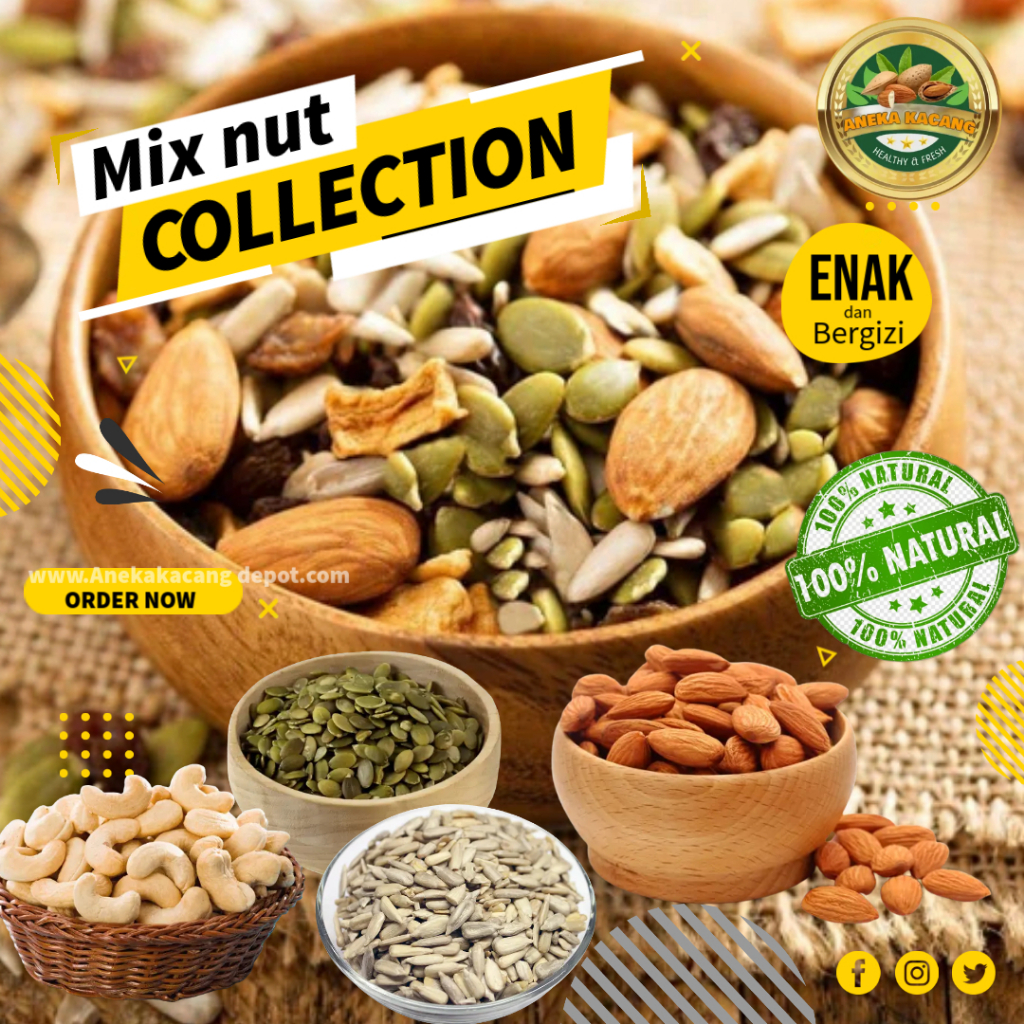 

Trail Mix / Mixed Nut Organic 1KG Premium Quality Fresh
