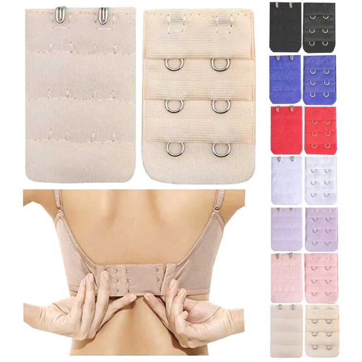 Pengait Bra Tambahan Penyambung Tali BH / Sambungan Bra 2 Kait Karet Elastis / Pengait BH 3 Kait / P