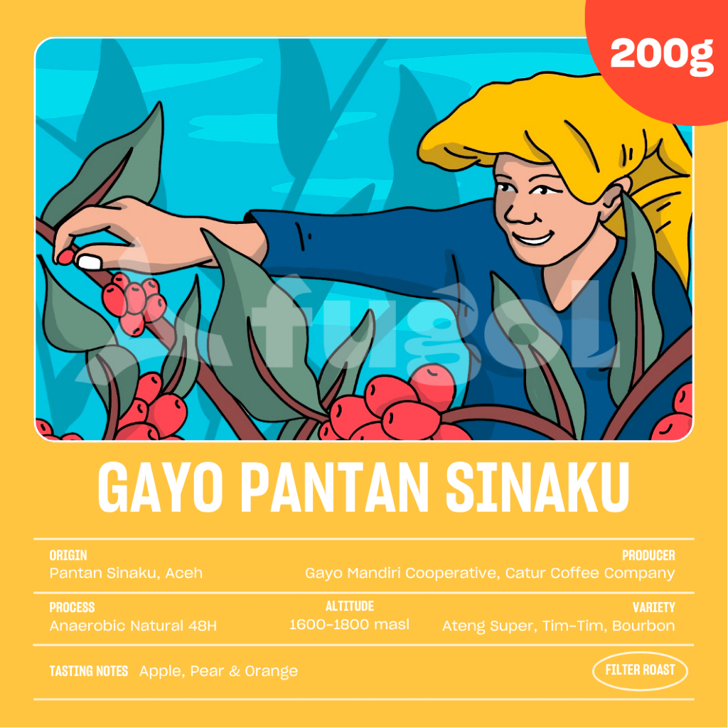 

Kopi Arabika Gayo Pantan Sinaku (200 gram) Single Origin Specialty Coffee Beans