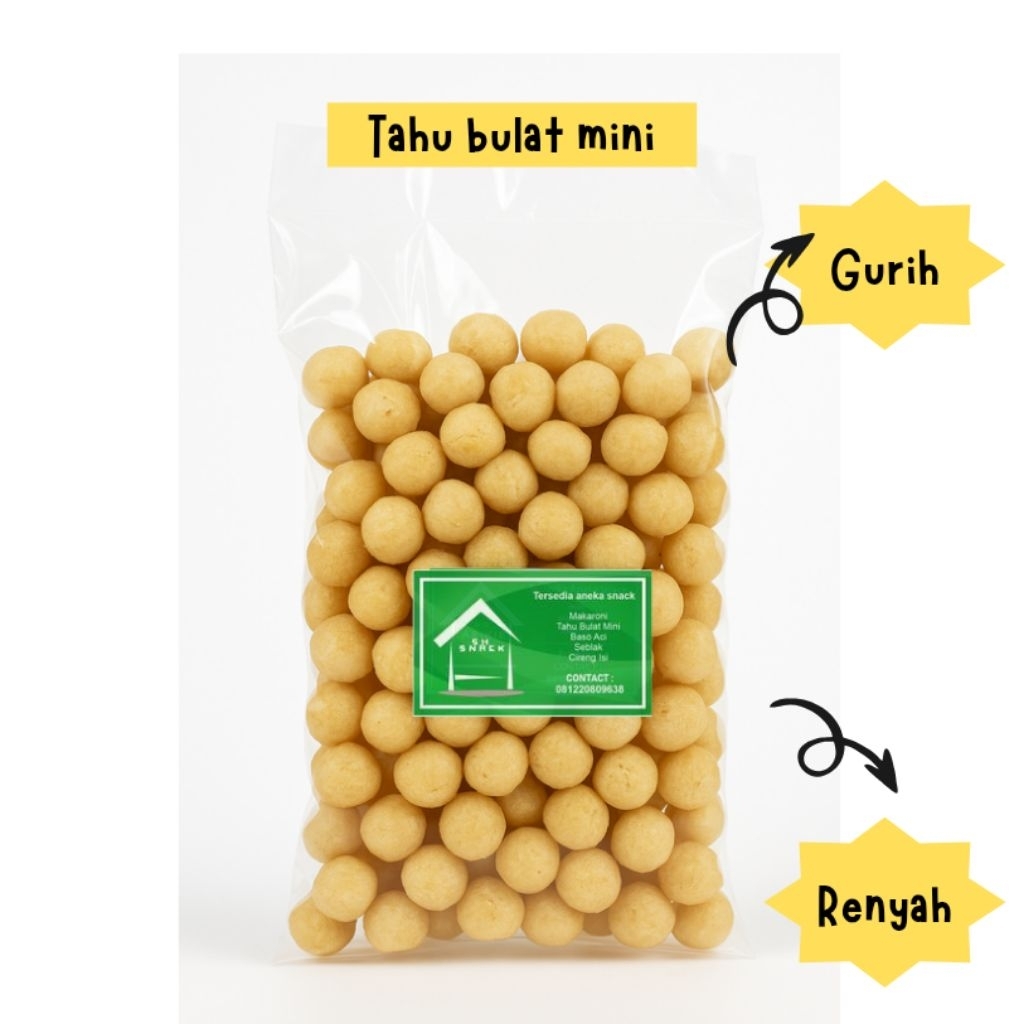 

Tahu bulat mini 250 g rasa ayam bawang renyah dan gurih