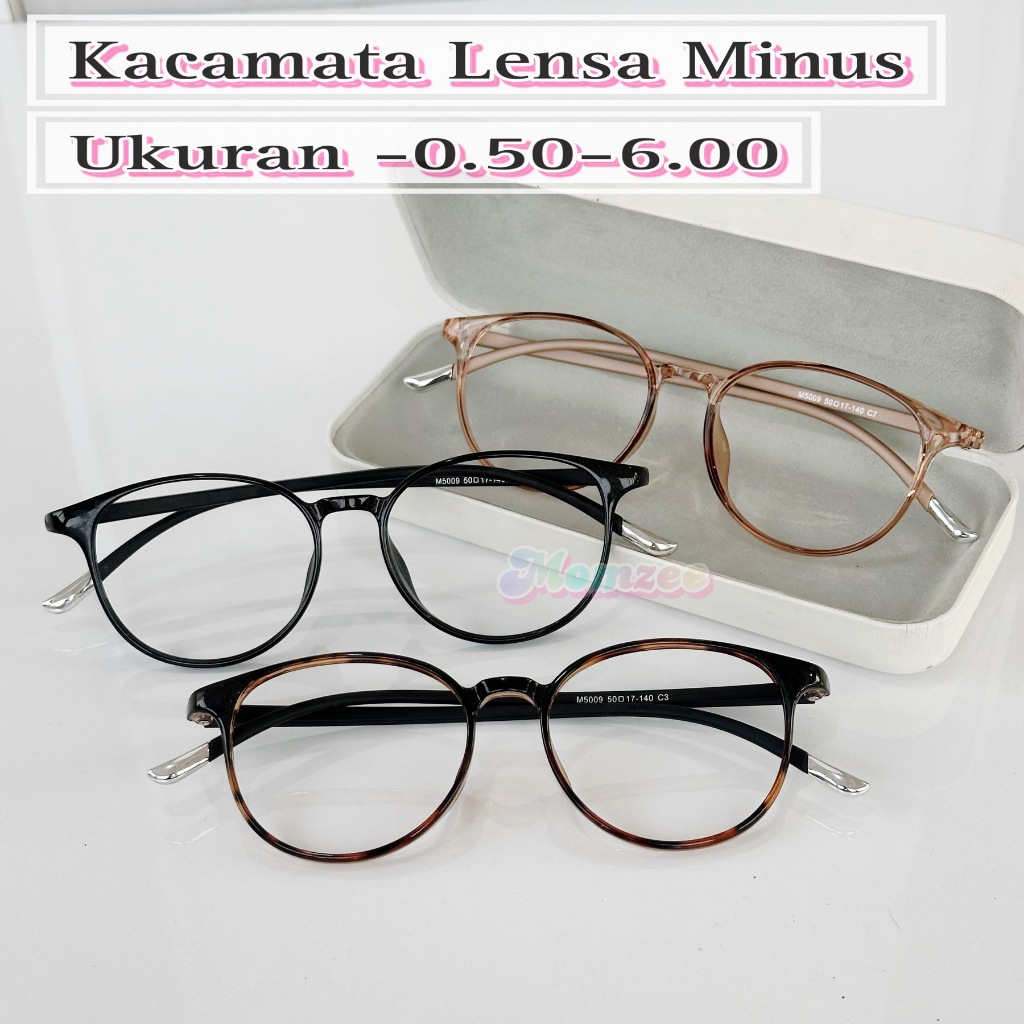 Kacamata Oval Anti Patah M5009 | Lensa Minus 0.50-6.00 | Fashionable & Stylish Frame Optik