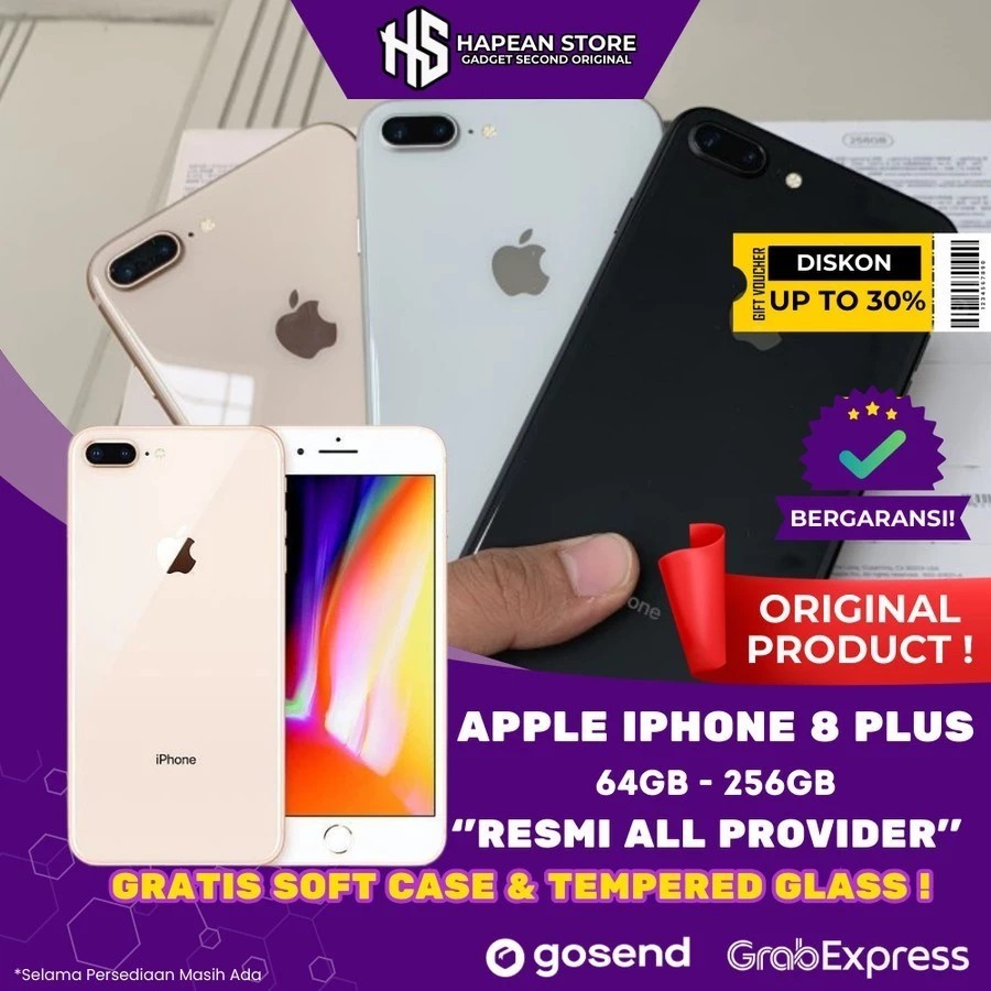 iPhonee 8 | 8 Plus / iPhone 8 Plus / iP 8 Plus 256GB 64GB Second Original Fullset Garansi Resmi Indo