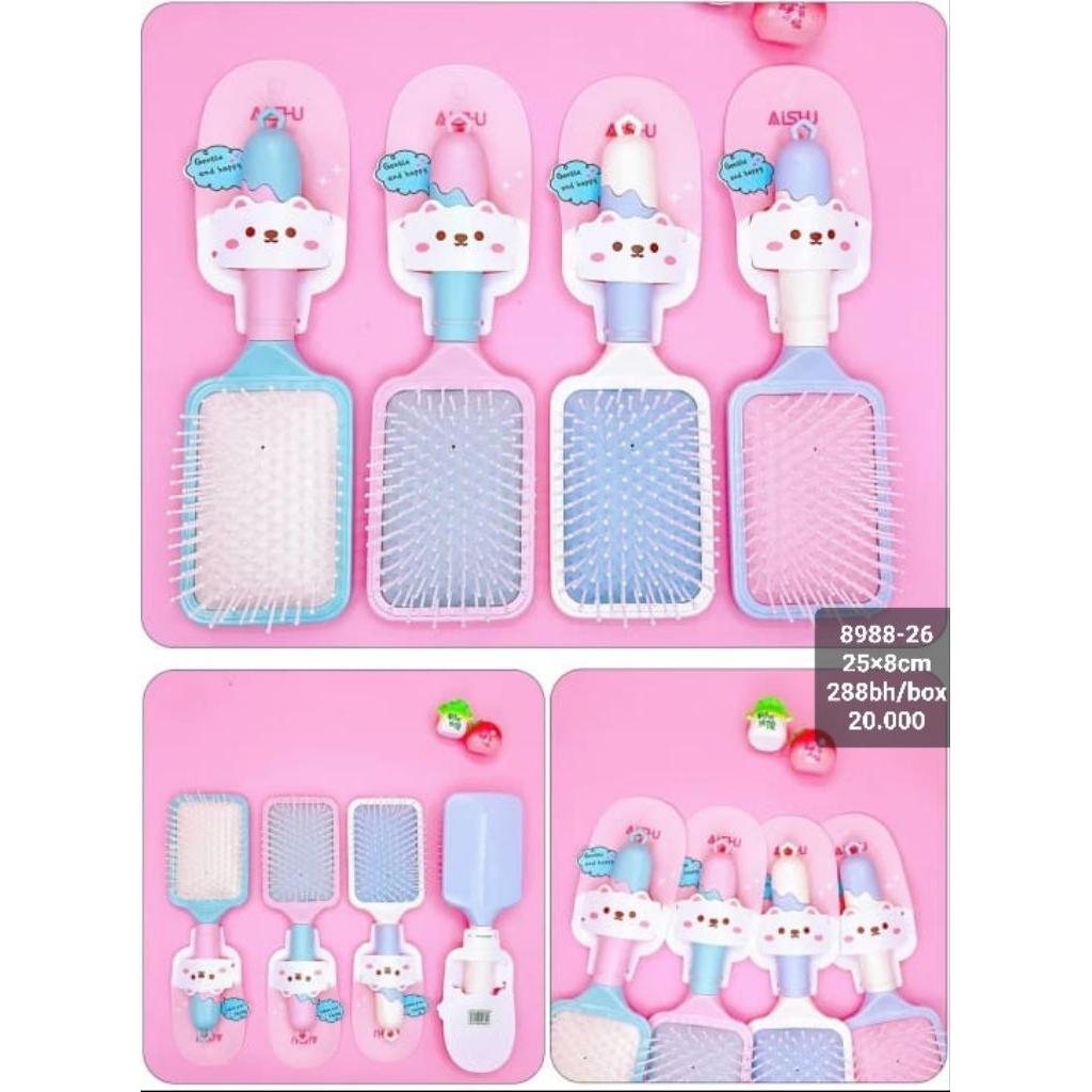 sisir mini cermin/sisir lipat/mini comb/sisir rambut wanita import