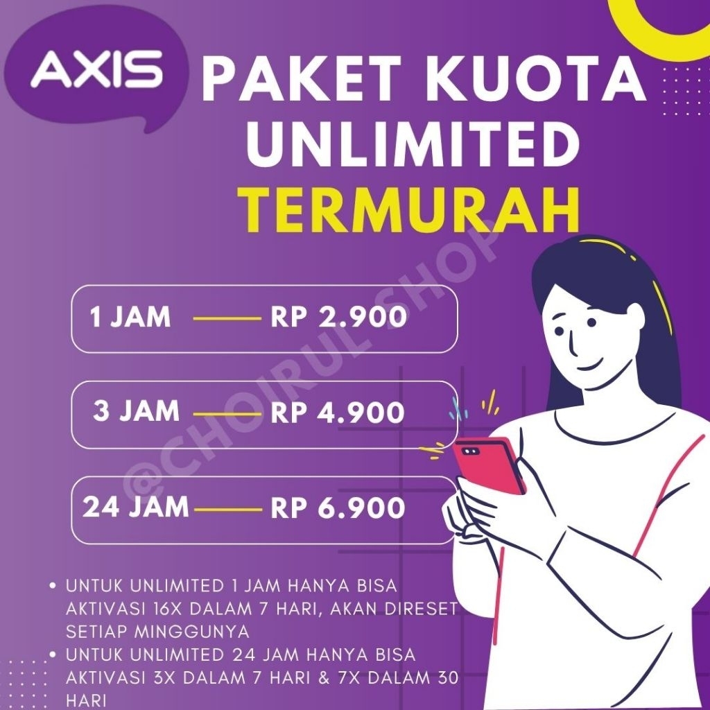 Paket Internet Axis Unlimited / Kuota Unlimited