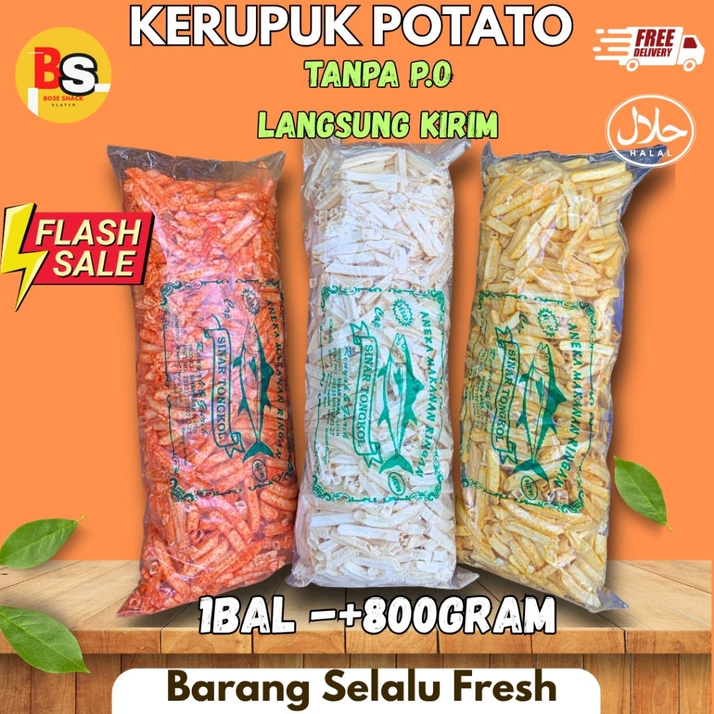 

kerupuk potato 1bal rasa jagung manis/ potato 1 bal murah/kerupuk potato rasa jagung manis
