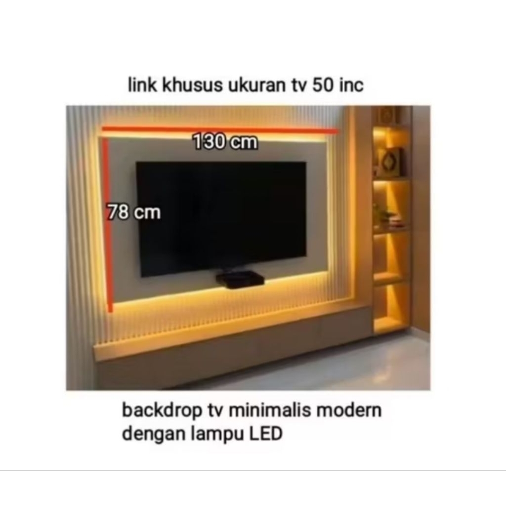 Backdrop Tv led minimalis untuk tv 50inc