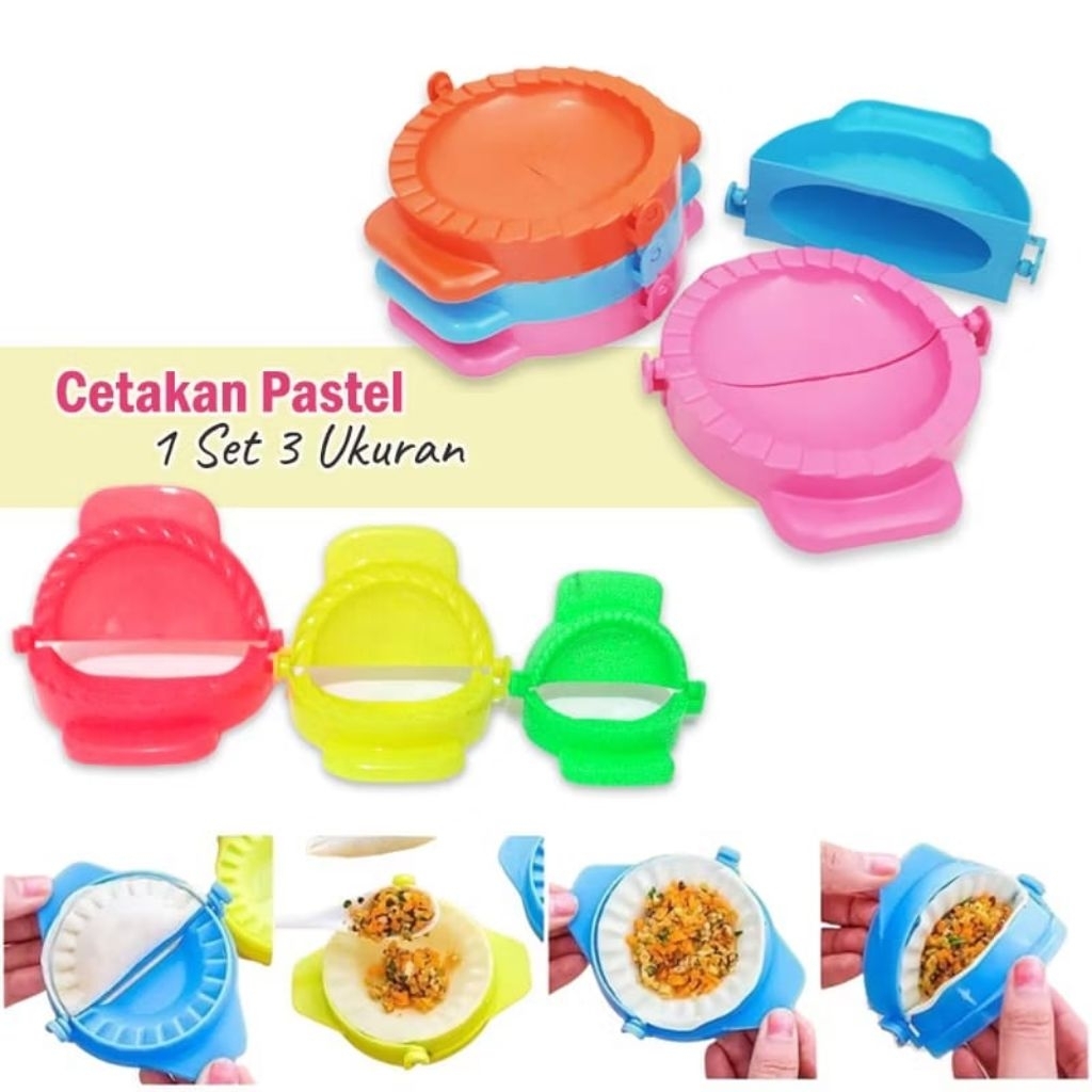 Cetakan Pastel 1 Set Isi 3 Pcs Kecil Sedang Besar Bahan Plastik / Cetakan Cireng Pangsit