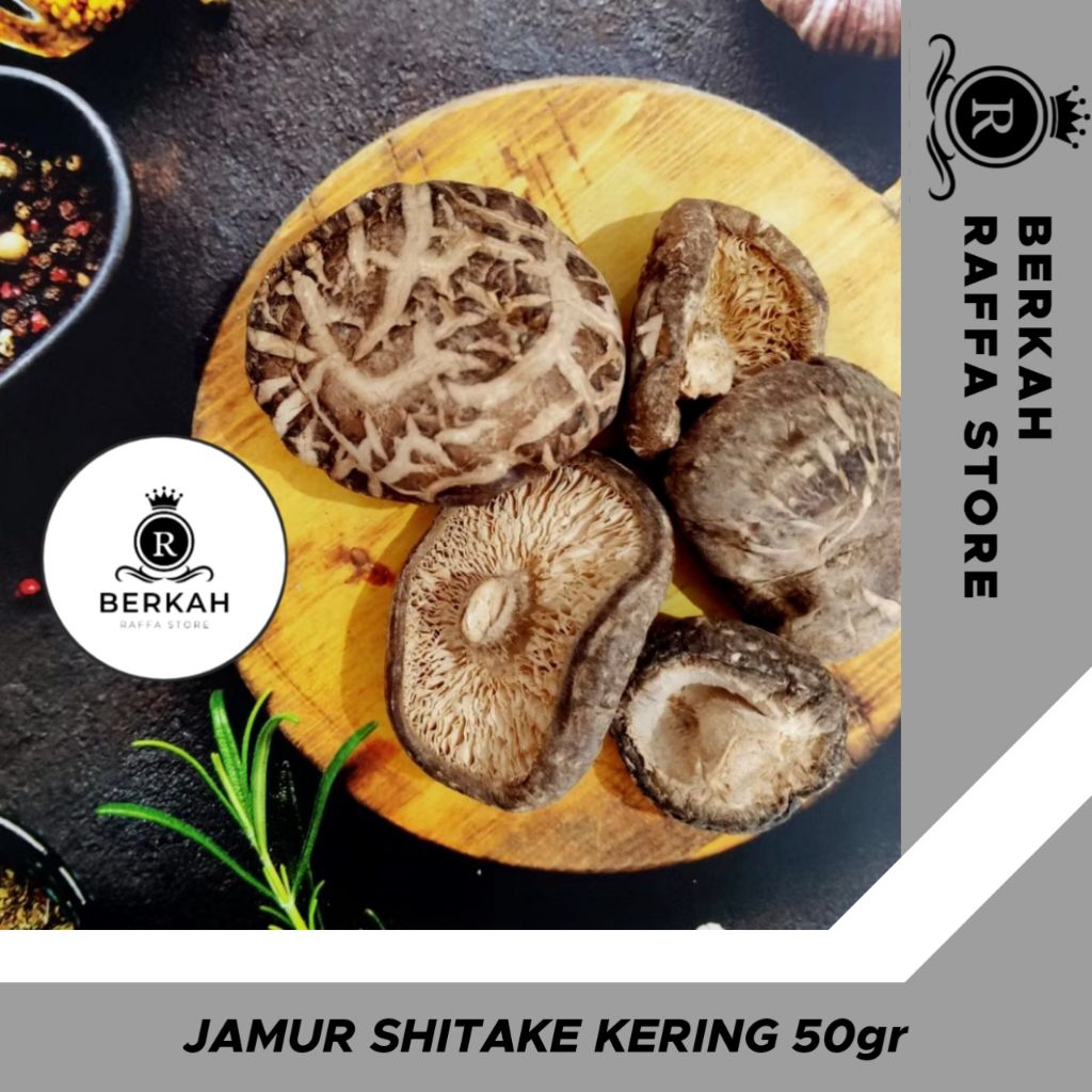 

Jamur Shitake Grade A Kering 50 gram / Jamur Payung / Import Dried Mushroom