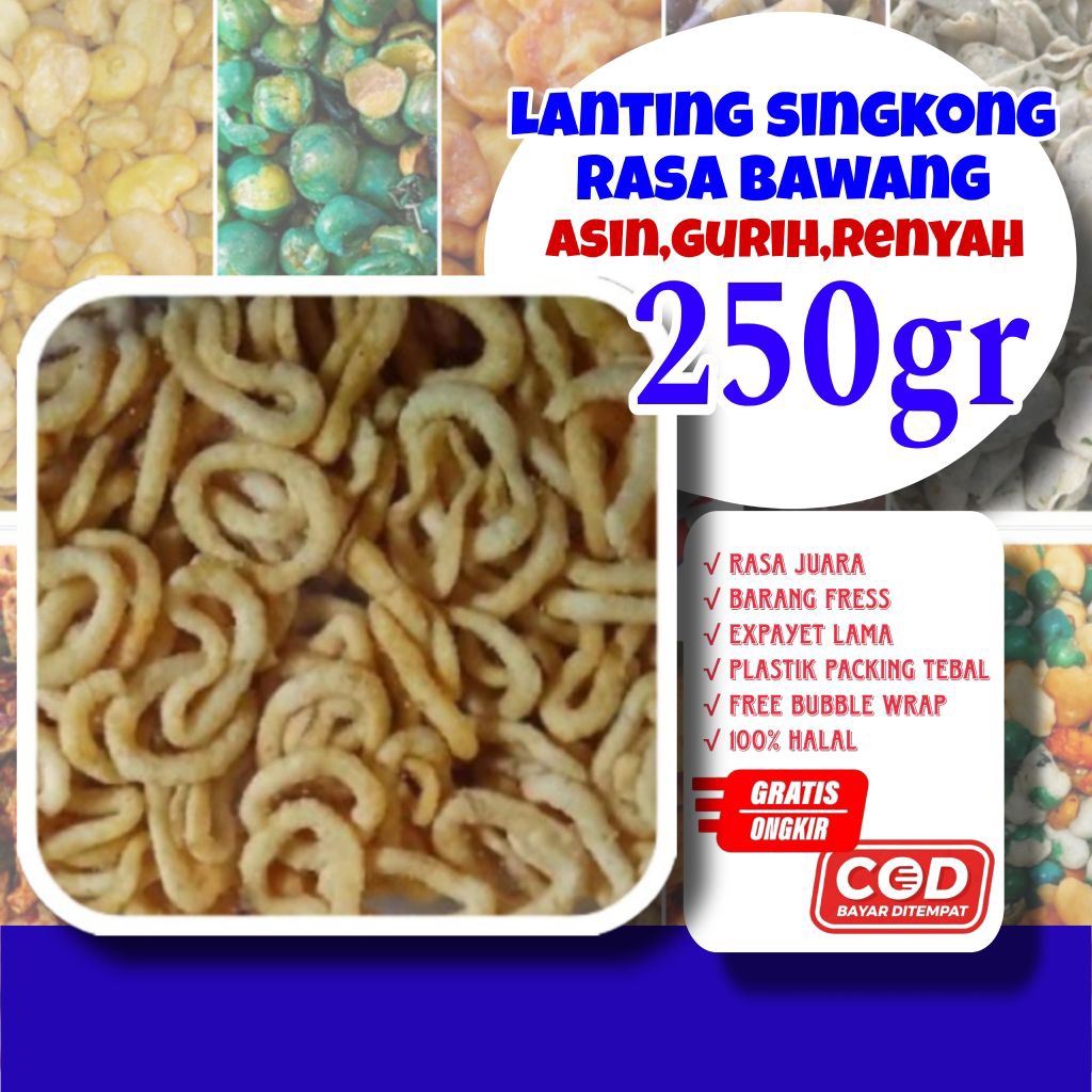 

Lanting singkong 250gr bumbu bawang asin / lanting singkong asin gurih / lanting khas kebumen / lanting singkong