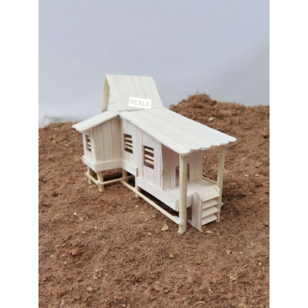 miniatur rumah adat banjar kalimantan selatan stik eskrim LED