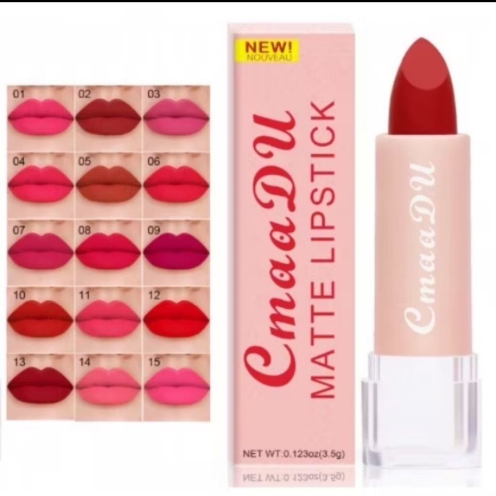 CMAADU Matte Lipstick Waterproof Long Lasting Lipstick / CMAADU BPOM Matte 12 Lipstik Matte Lipstick