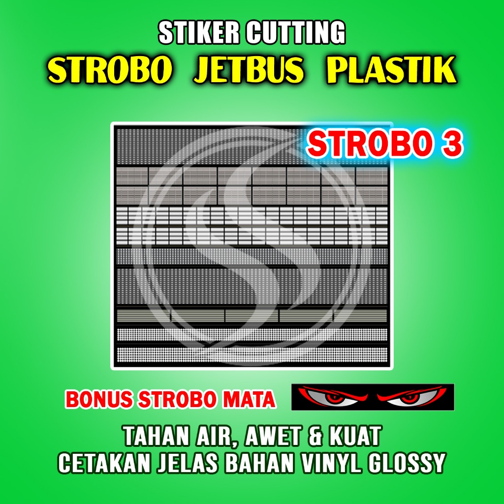 Stiker Cutting STROBO RUNNING JETBUS miniatur bus plastik