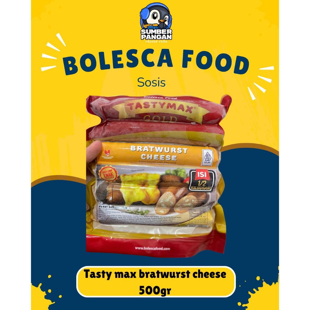 

tasty max bratwurst cheese 500gr
