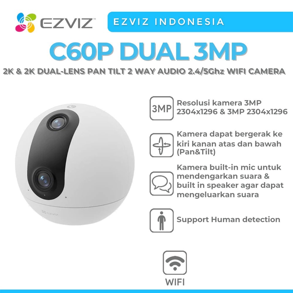 Camera Wireless EZVIZ C60P Dual Mix (3MP+3MP) Indoor