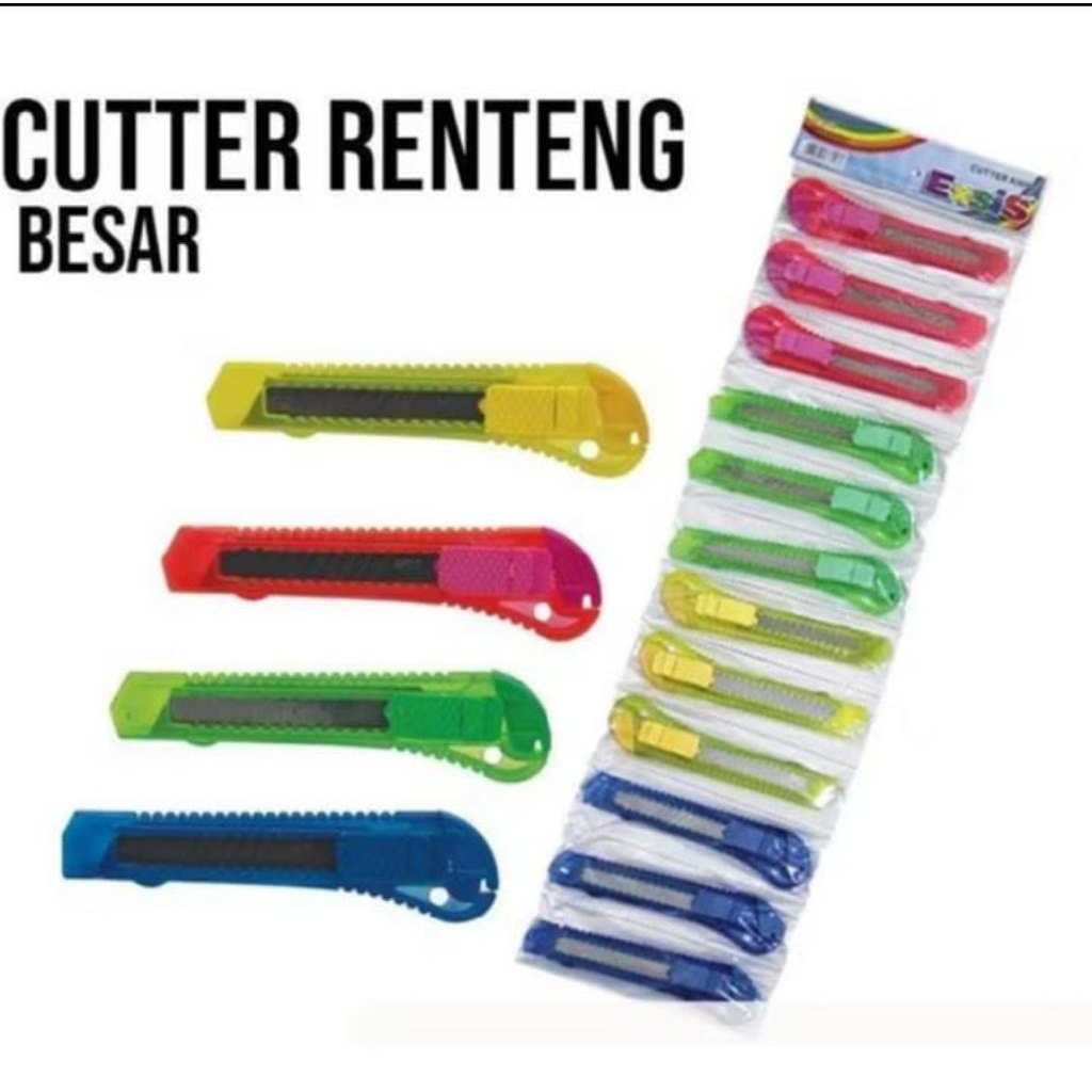 

(1 RENTENG) Cutter / Kater Renteng Murah BESAR Isi 12 Pcs