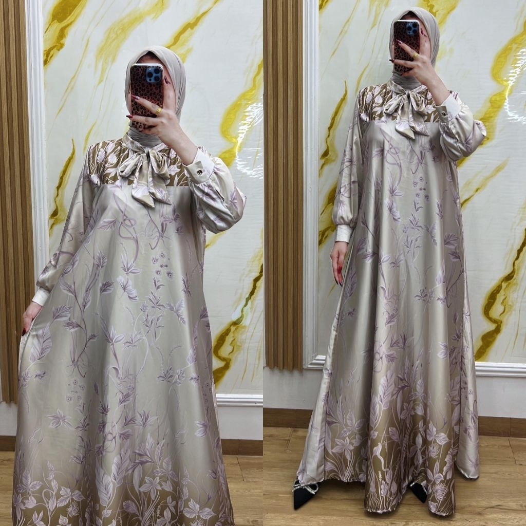 ALMECCA DRESS SILK / GAMISS ALMECCA / BAHAN ARABIAN SILK / BY VN STORE FASHION