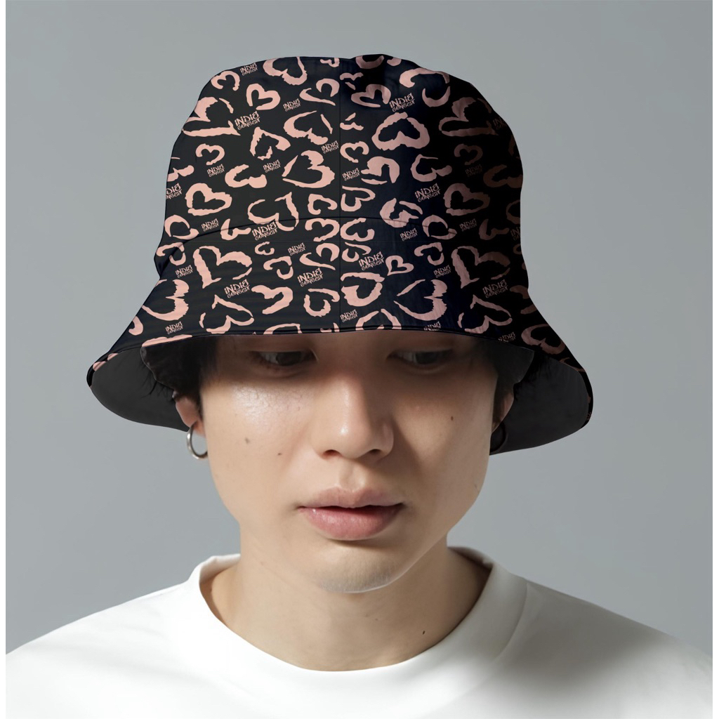 Topi Bucket Hat Leopard Loreng Tutul Macan Cokelat Bludru BucketHat