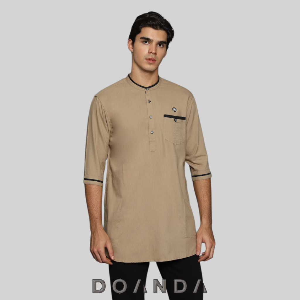 Doanda Baju Koko Kurta Pria Dewasa Lengan 3/4 Kurta Pakistan Style Kekinian Katun Interlist