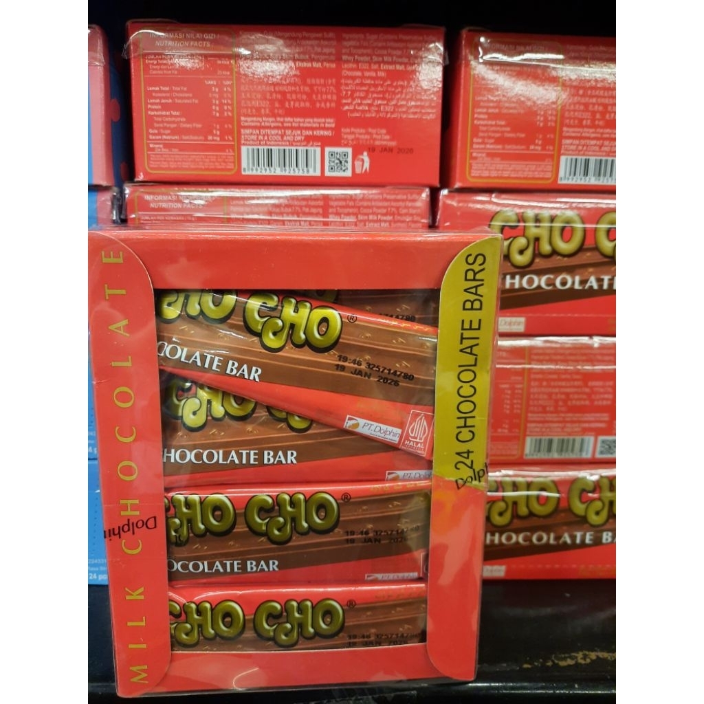 

CHO-CHO CHOCOLATE BARS 24PCS 10G