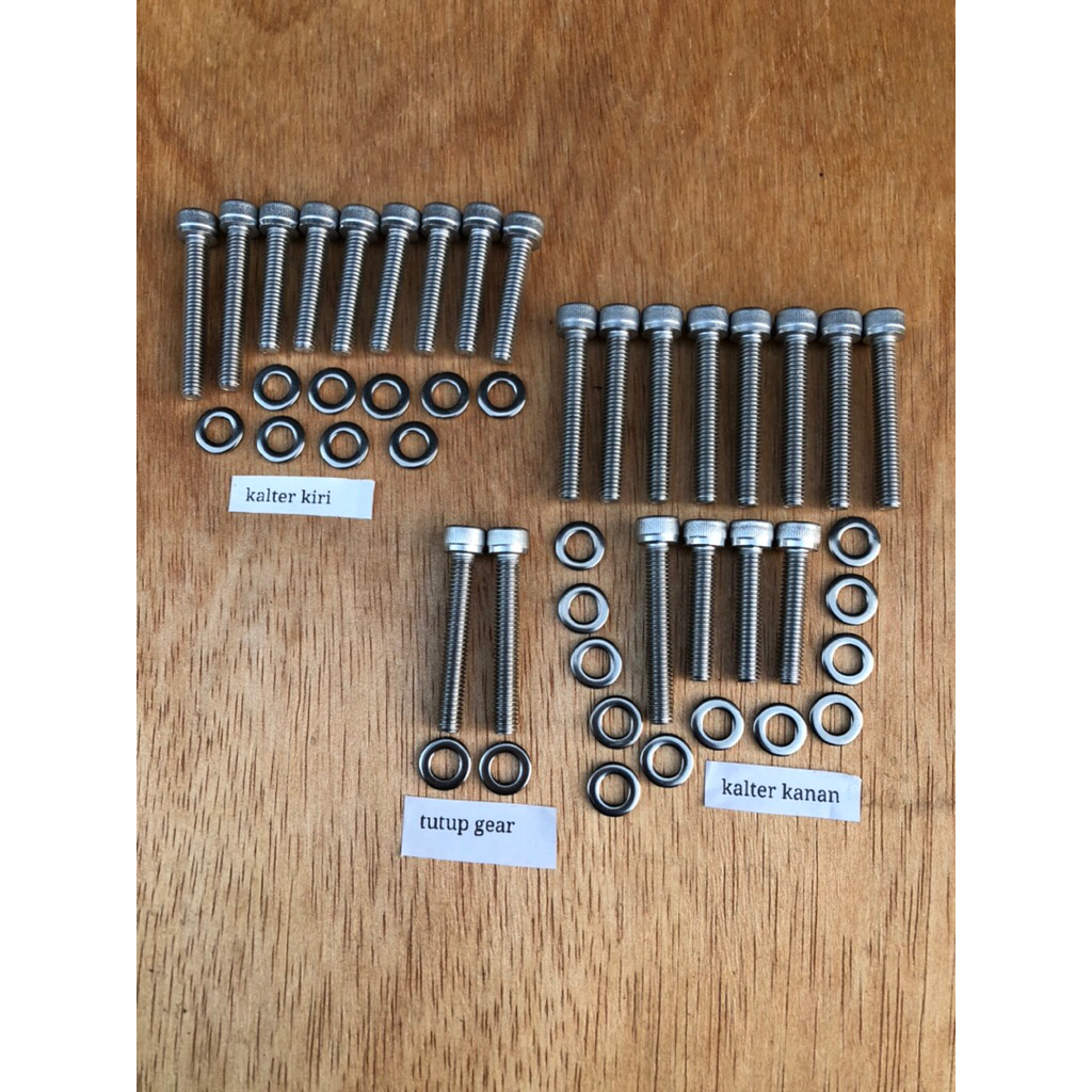 baut L crf megapro mono verza/baut L mesin baut L kalter kanan kiri tutup gear honda crf verza stain