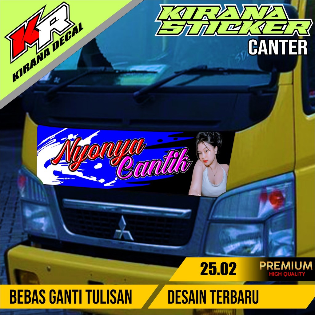 Stiker kabin depan Canter stiker variasi Truck Canter stiker Truck kode 25.02